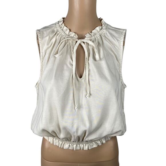 Bella Dahl $119 Ivory Sleeveless Ruffle Edge Pullover Top SZ S - Picture 2 of 9